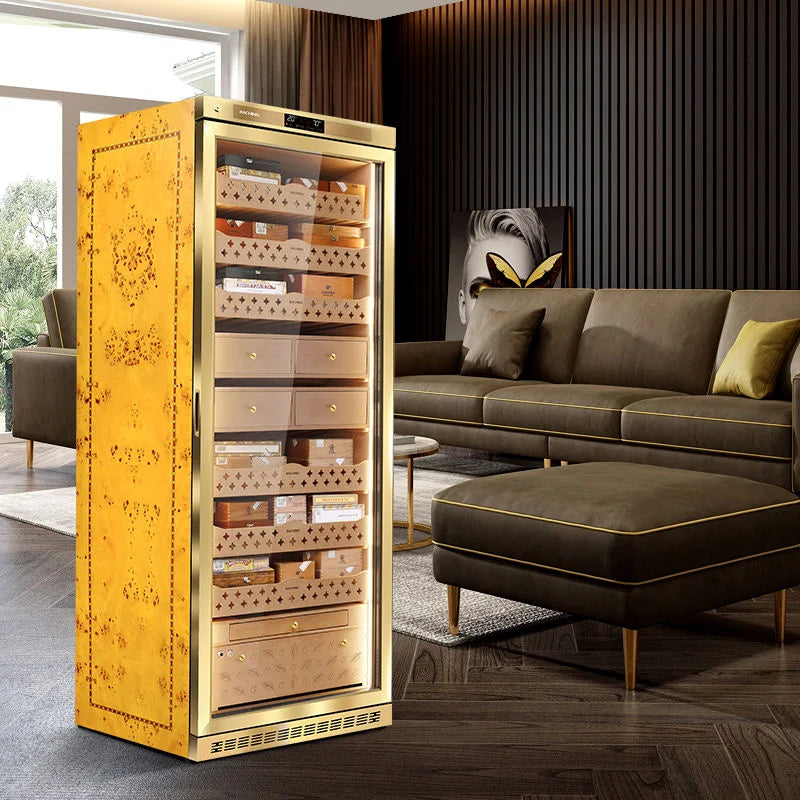 Ready to Ship Biggest Capacity Mon5800A Cigar Humidor With Aged Drawer Water Cooling System Cigar Cabinet