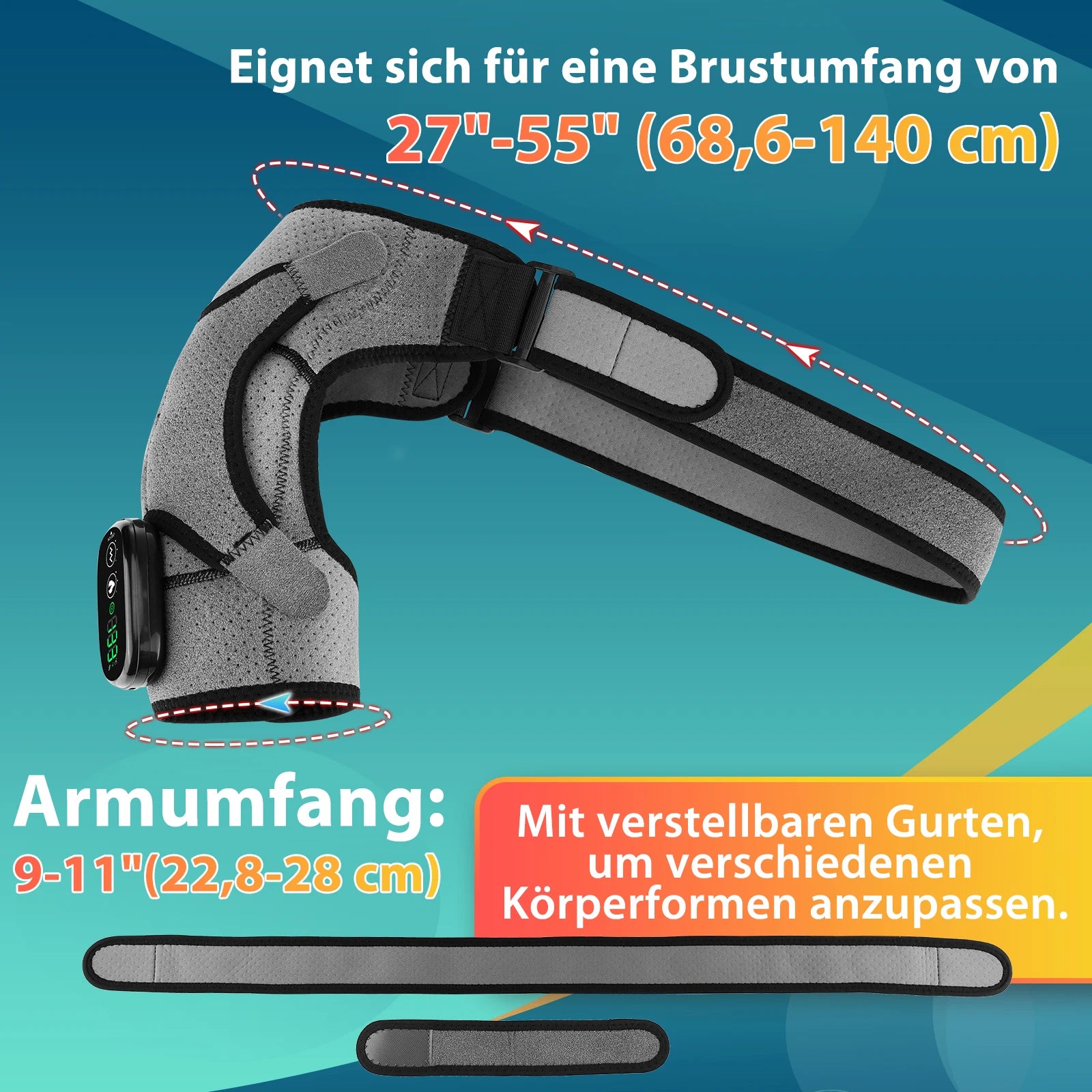 USA Free Shipping Cordless Electric Vibration Shoulder Massager with Heat Shoulder Brace Massage Belt Pain Relief