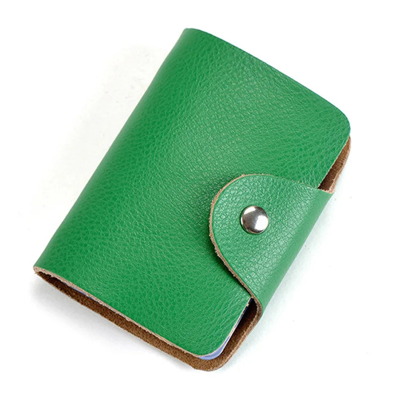 New Arrival Genuine Leather Business Card Case Women's ID Bag Female Credit Card Holder 26 Bank Cards Slots For Men