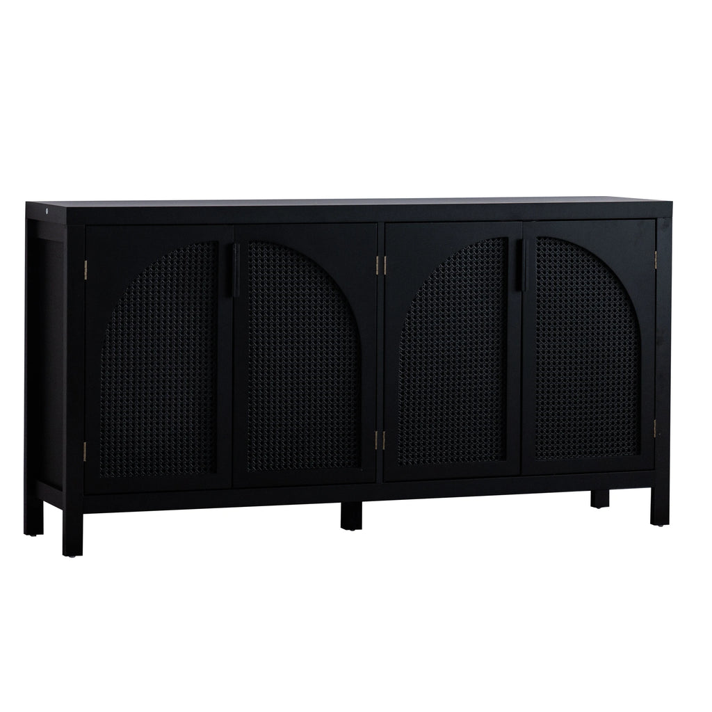 Modern Storage Sideboard Buffet Cabinet with Artificial Rattan Door for Living Room Entryway Kitchen