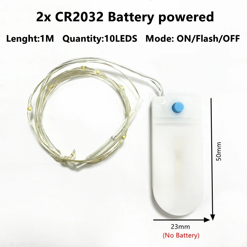 1-10M LED String Lights Copper Wire Fairy Lights Night Light For Christmas Garland Room Bedroom Indoor Wedding Decoration Lamp