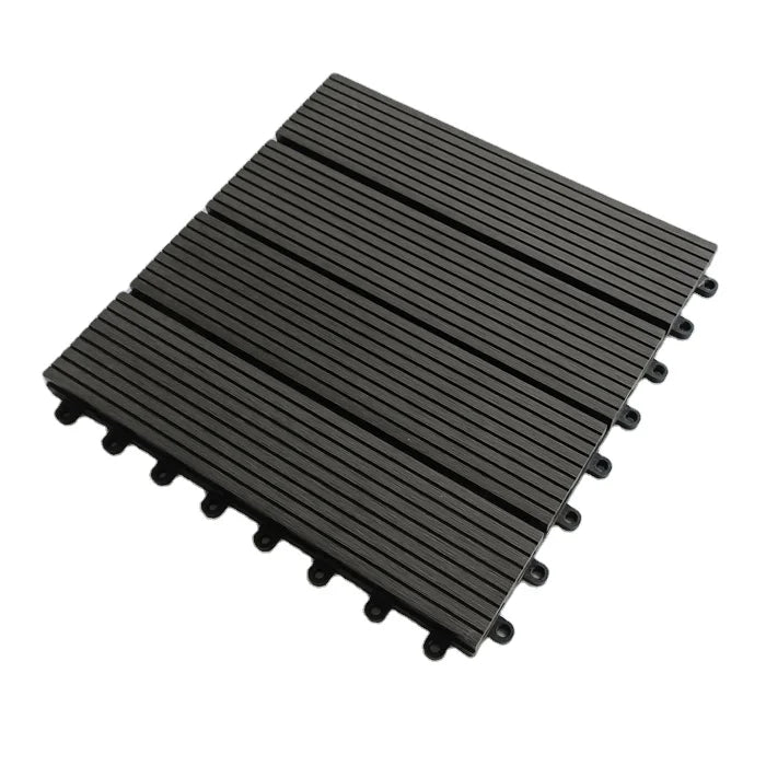 Free Shipping US Warehouse 22mm Thick Grey Interlocking Waterproof WPC Decking Tiles Square Wood Plastic Outdoor Flooring