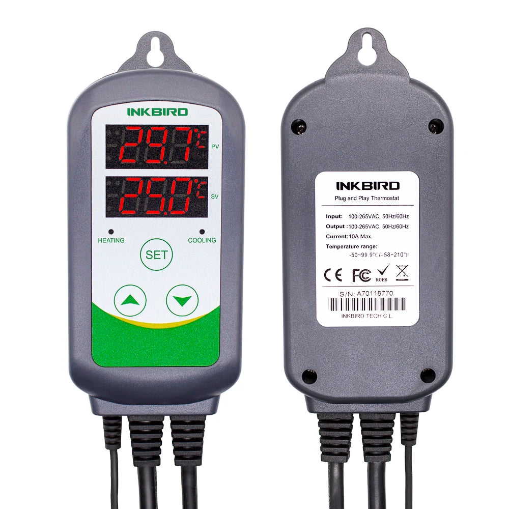 INKBIRD ITC-308 & 308WIFI EU Plug Digital Temperature Controller Thermostat Regulator Dual Relays Heating & Cooling Homebrewing