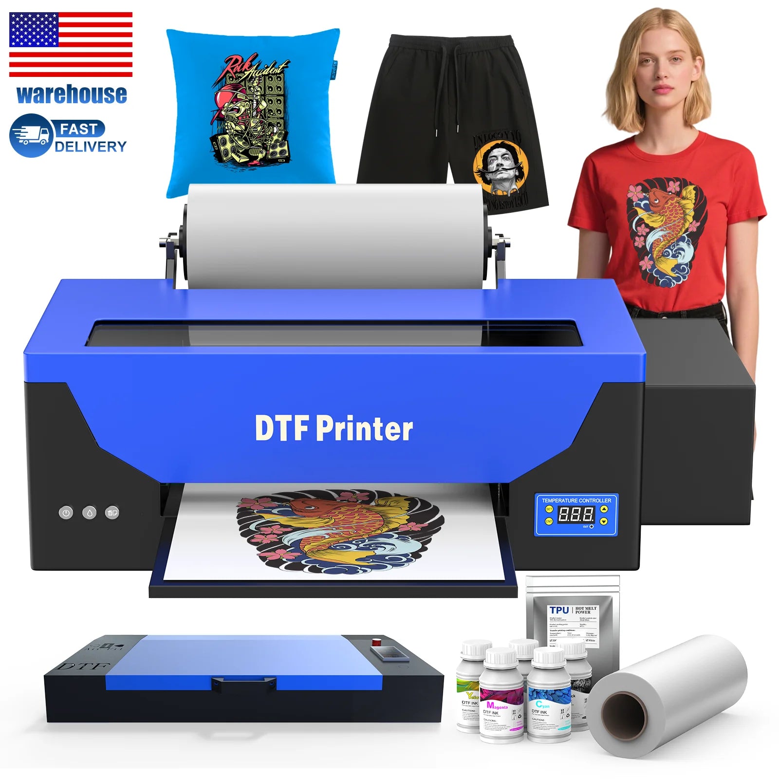 Free Shipping Inkjet Heat Imprimante Transfer T Shirt Fabric Impressora DTF A3 L1800 1390 Pet Film Printer Impresora DTF Printer