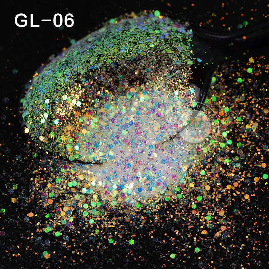 Bulk Iridescent White Pink Chunky White Opal Glitter Hexagon Shape 1kg Minimum Order for Tumbler Making Nails Resin Crafts