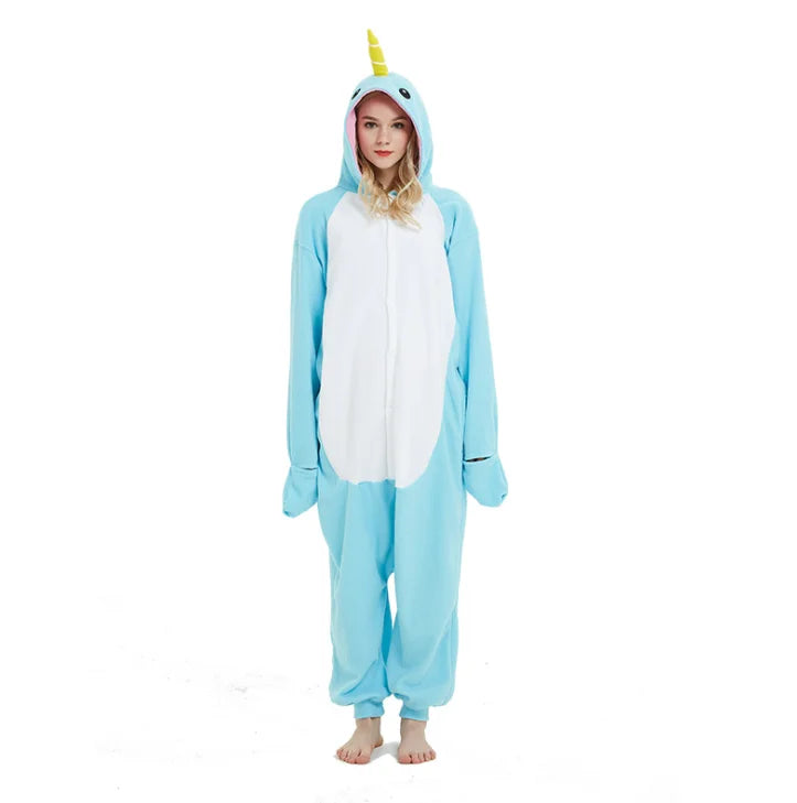 Blue Stitch Kigurumi Animal Adults Cat Bear Shark Onesies Pajama Raccoon  Costumes Dragon Jumpsuit Christmas