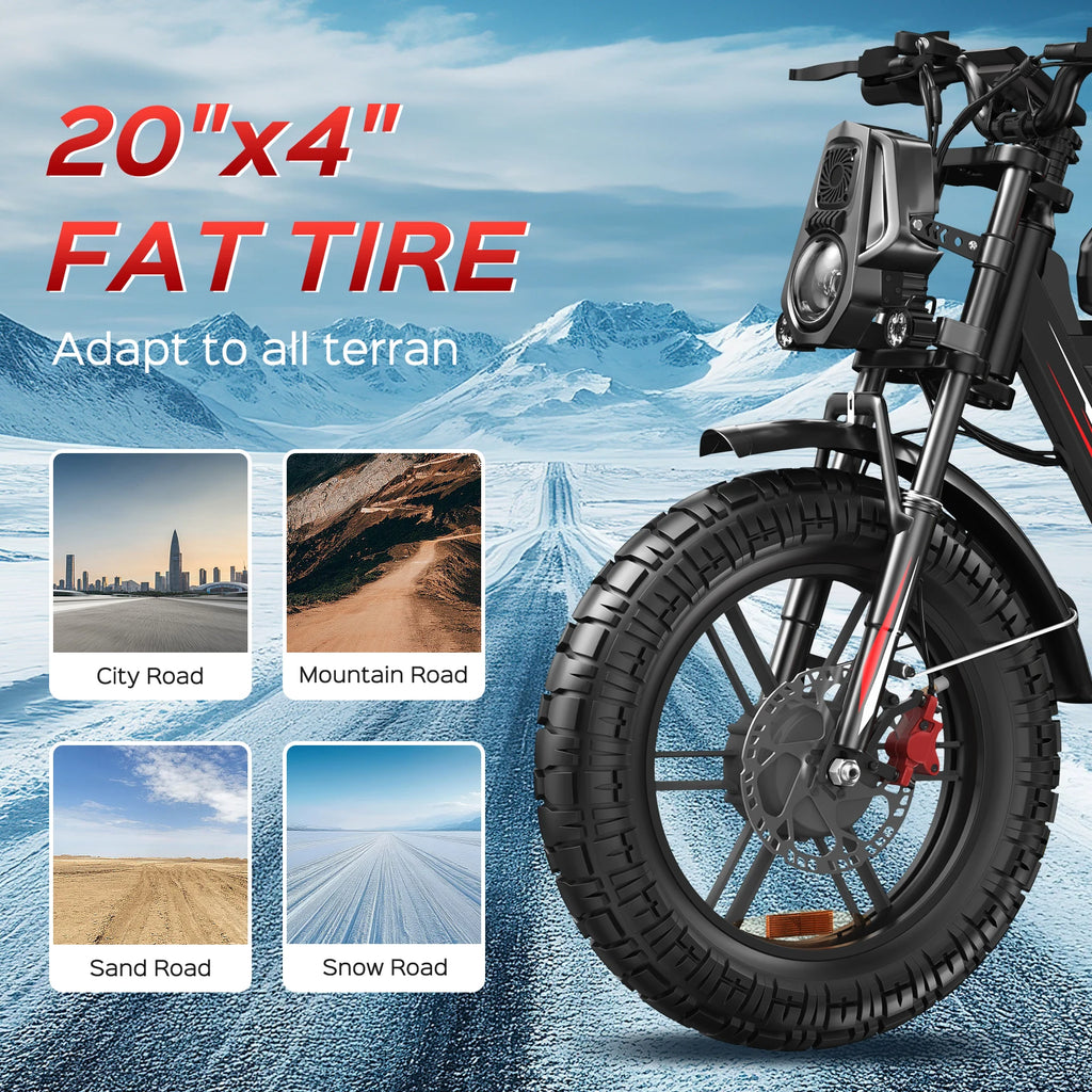 Electric Bike Free Shipping US Warehouse Stock 2000W 48V25Ah 20*4 Inch off Road Fat Tire off Raod E Bike for Adult Popular in US