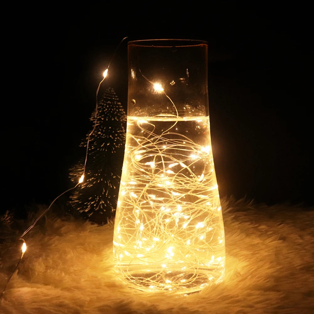 1-10M LED String Lights Copper Wire Fairy Lights Night Light For Christmas Garland Room Bedroom Indoor Wedding Decoration Lamp