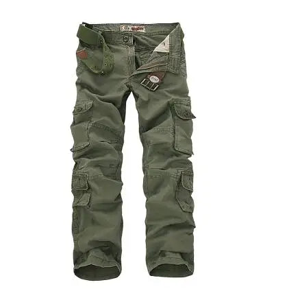 Fashion Cotton Cargo Pants Men Loose Casual Trousers Jogging Cargo Pants Men Solid Multi Pockets Breathable Trousers Plus Size