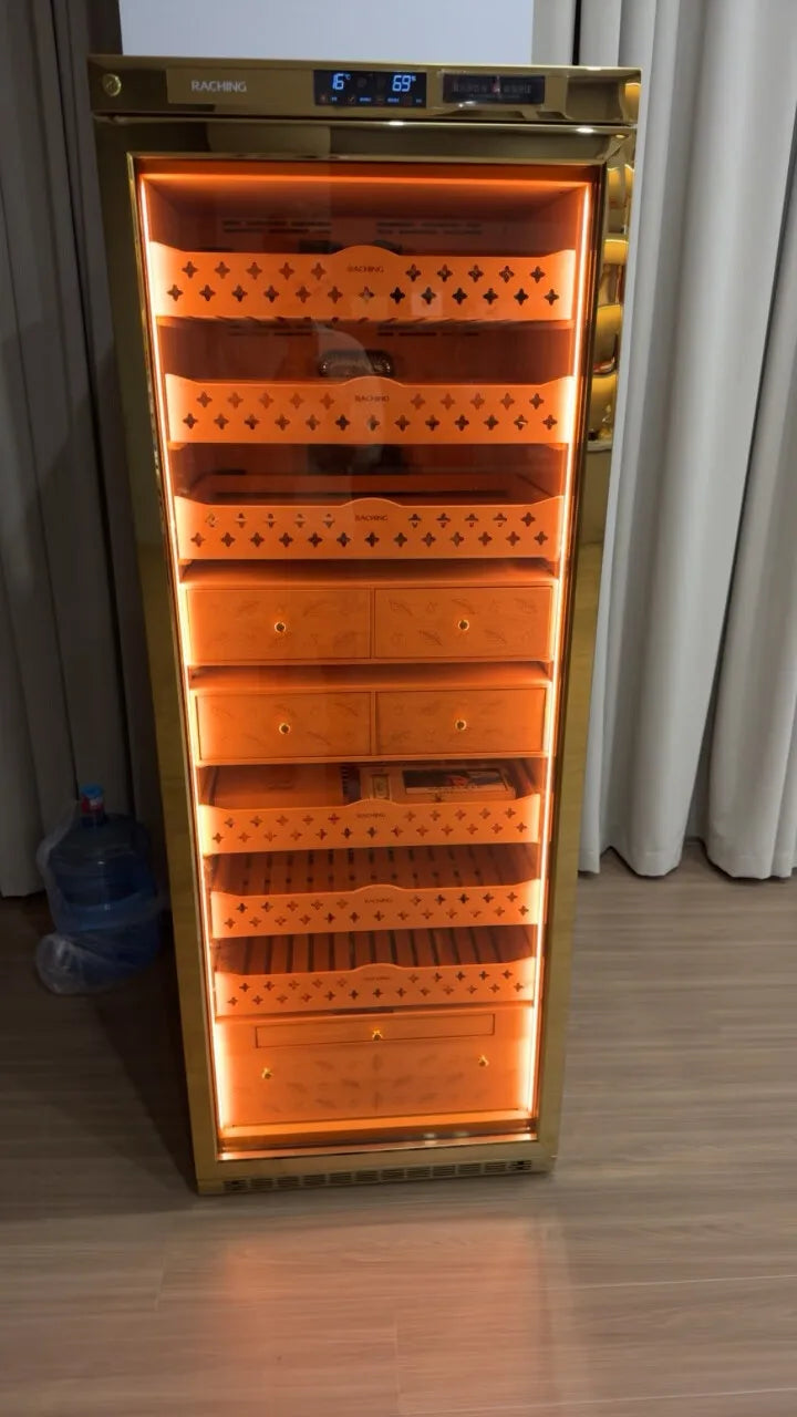 Ready to Ship Biggest Capacity Mon5800A Cigar Humidor With Aged Drawer Water Cooling System Cigar Cabinet