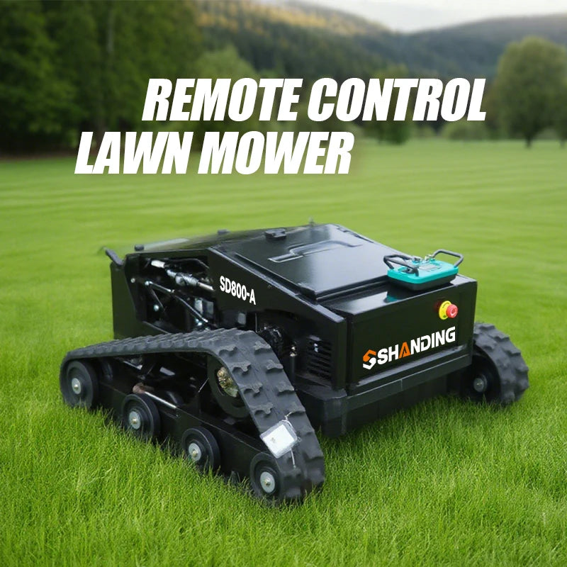 Free Shipping CE Certified New Design Cutting Width 900mm Self-Propelled Crawler Design  Remote Control Lawn Mowing Robot