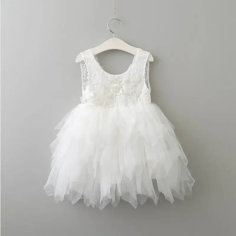 Summer Lace Girls Dress Gauze Kids Princess Dresses for Girl Vest Dress Party Dress Baby Clothes E16900