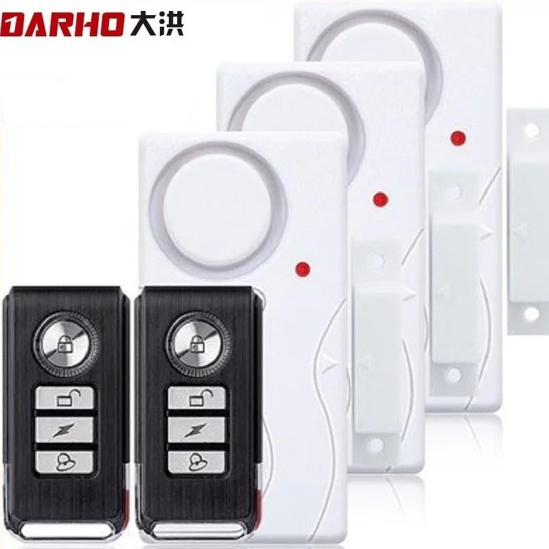 Darho Door Window Entry Security ABS Wireless Remote Control Burglar Alarm Magnetic Sensor Door Alert System Home Protection Kit