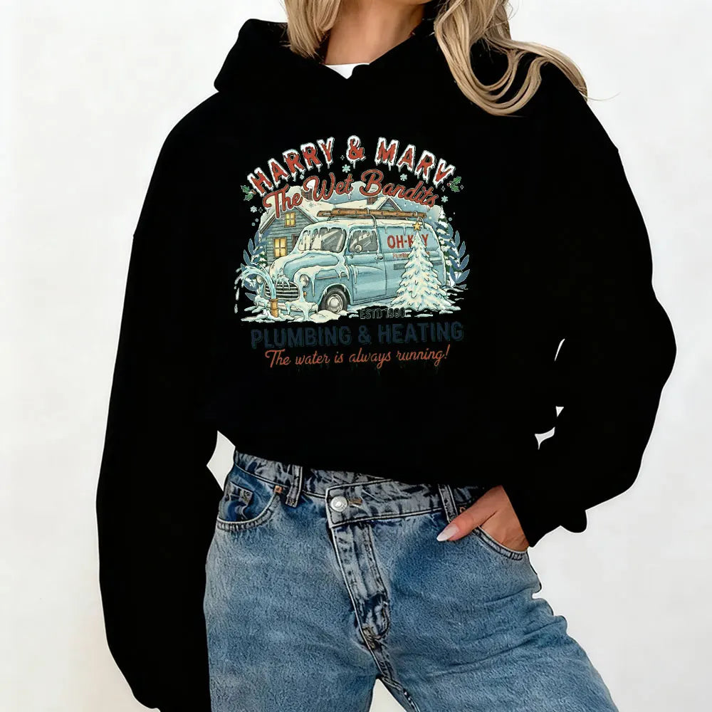 Winter Clothes Women Wet Bandits Christmas Funny Home Alone Movie Crewneck Hoodie Holiday Crewneck Xmas Movie Nights Sweatshirt