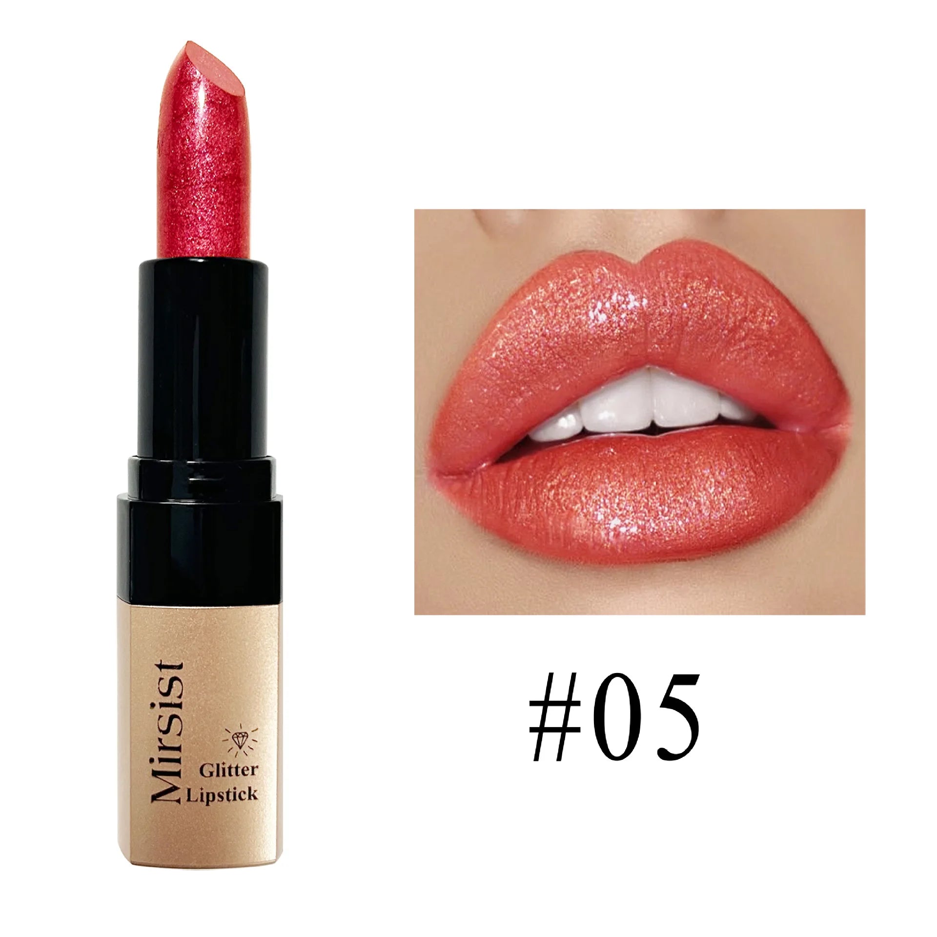 Diamond Lip Gloss Pearlescent Glitter Metallic Shine 6 Color Plump Lipstick Waterproof Long Lasting Lip Makeup