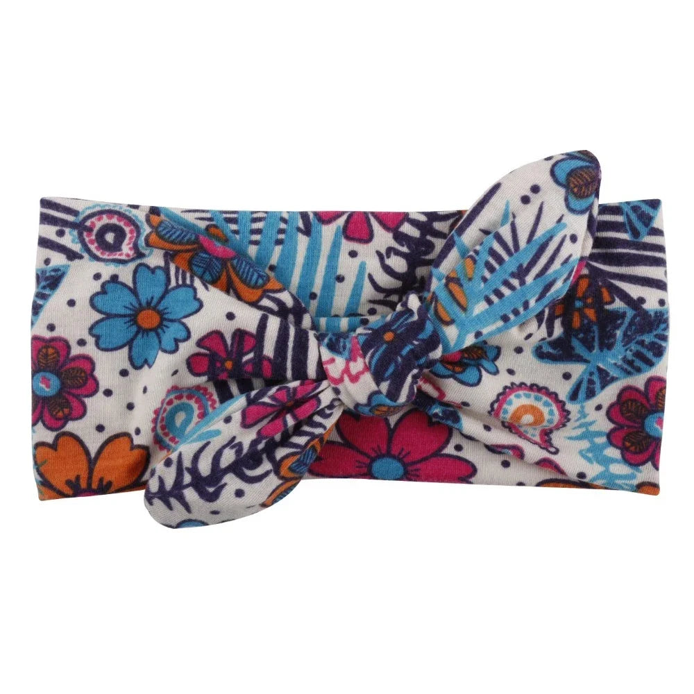 Fashion Baby Top Knot Headbands Kids Headwrap Cotton Flower Cross Elastic Girls Turban Tie Headwear Hair Band Accessories Gifts