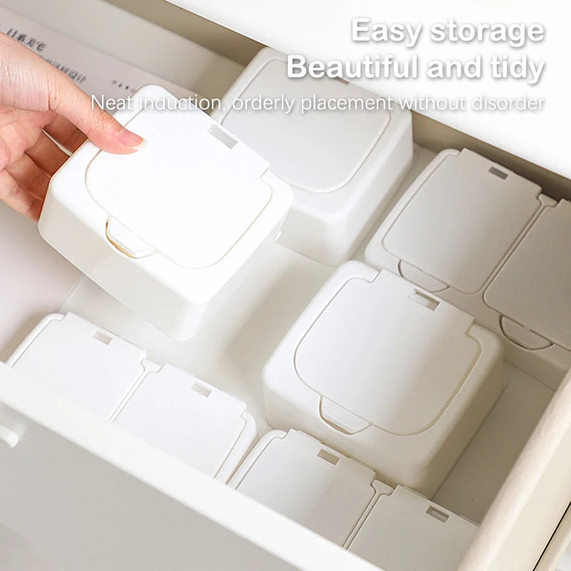 1PC Mini Pop-up Window With Lid White Small Item Storage Box Desktop Organizer Large Capacity Postcards Stickers Package Holder