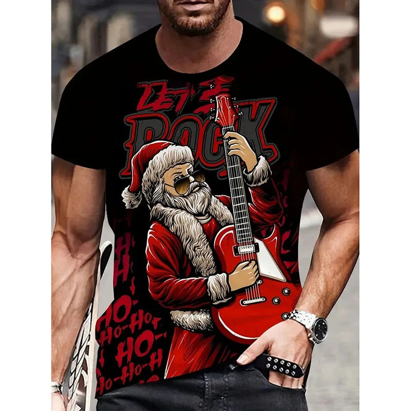 HO HO HO Happy Christmas T-shirt Unisex Cute Funny Colorful Santa Claus Print Short Sleeve T Shirts 2026 New In Kid Gift Tee