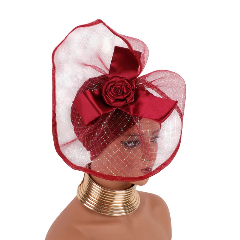 Retro Veil Turban Cap for Women Exaggerated Party Headpiece Hat African Head Wraps Bonnet Muslim Wrap Head Turbans