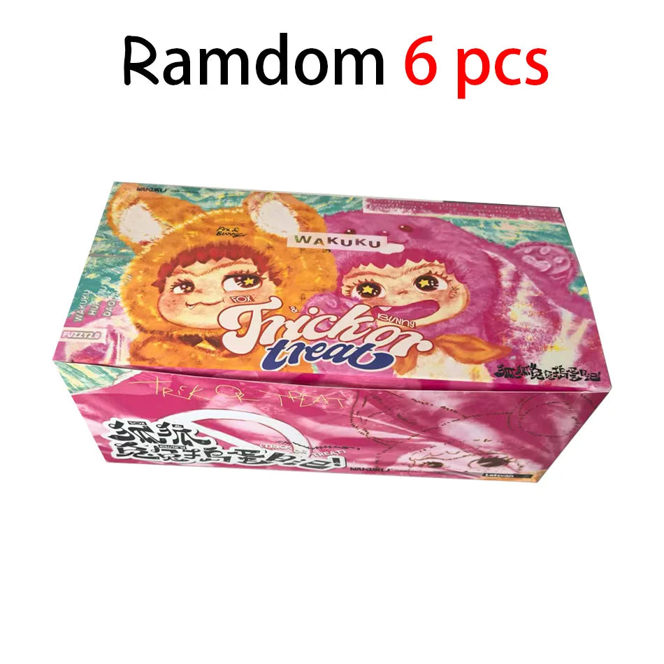 INew Genuine Wakuku Fox And Bunny Trick Treat Series Mystery Box Kawaii Vinyl Doll Plush Toy Kawaii Pendant Collection Toy Gifts
