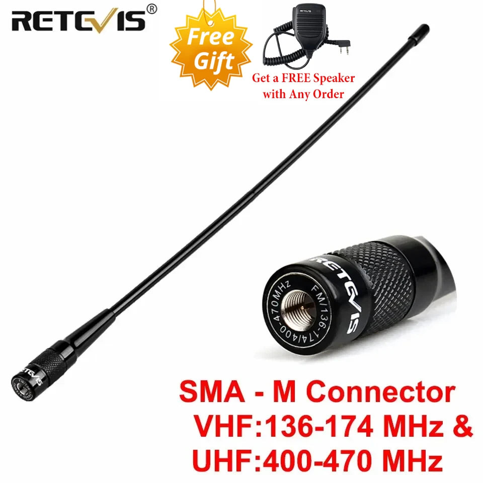 Retevis RHD-771 RT3S Radio Amateur Antennas SMA-M Male VHF UHF Whip Antennas for Retevis RT3S RA89 HA1UV H777 Baofeng UV3R TYT