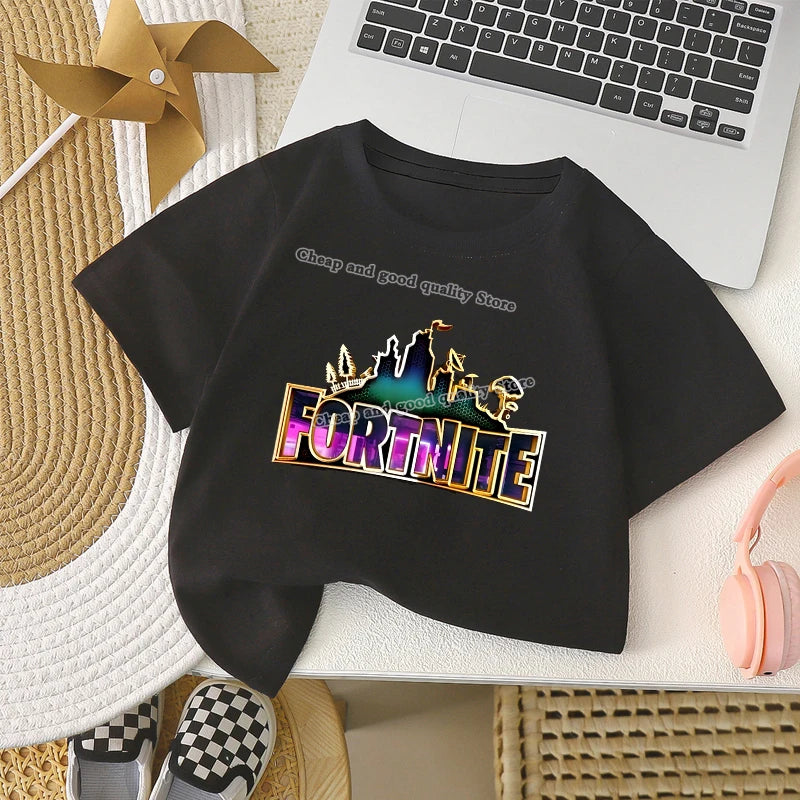 FORTNITED Boys T Shirt Girl Baby Summer Clothes Children Cotton Tee Shirts Print Short Sleeve Kid Tops Toddler Anime Tees Gifts