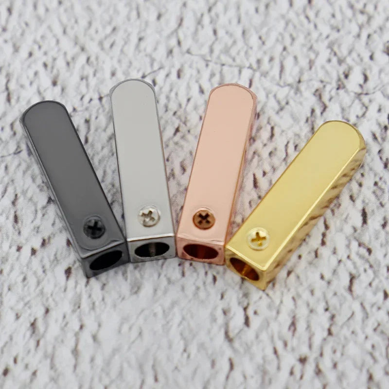 DIY Metal Aglets 4Pcs/Set Sneaker Shoestring Caps Tips for Laces Replacement Mirror Gold Silver Luxury Tape Ends Terminals