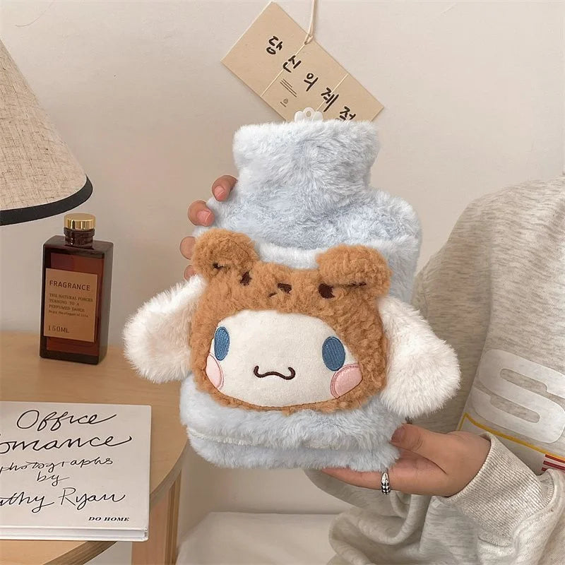 Stitch and Strawberry Bear Heating Pad Soft Flannel Hot Water Bottle with Fur Cover Perfect for College Girls Winter