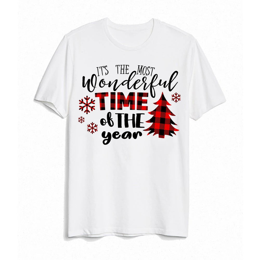 Christmas Family Matching Outfit T-shirt Xmas Party Gift It's The Most Wonderful Time of The Year Print Cute T Shirt Family Look
