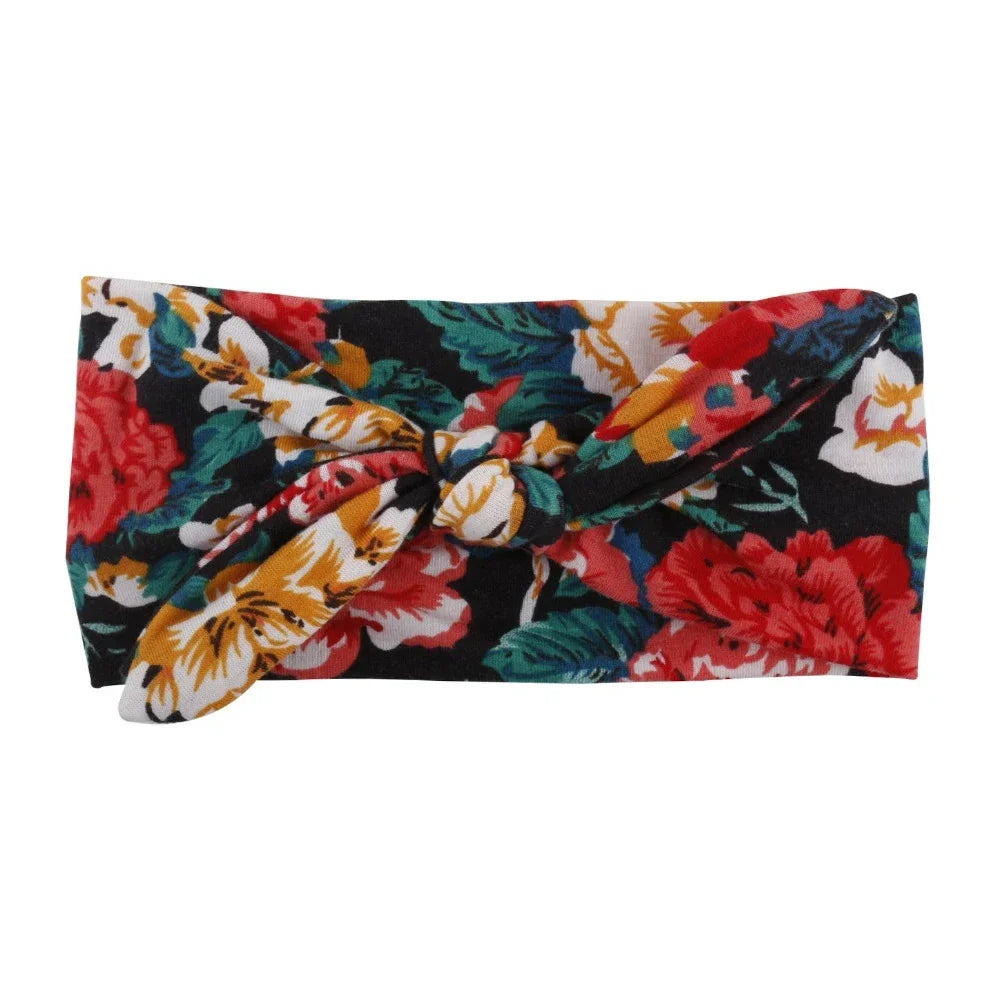 Fashion Baby Top Knot Headbands Kids Headwrap Cotton Flower Cross Elastic Girls Turban Tie Headwear Hair Band Accessories Gifts