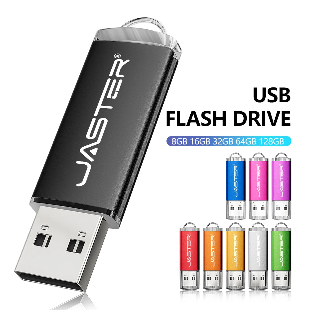 New Portable USB Flash Drives Free Custom Logo Metal Pen Drive With Key Chain Memory Stick 64GB/32GB/16GB/8GB/4GB Pendrive U Di