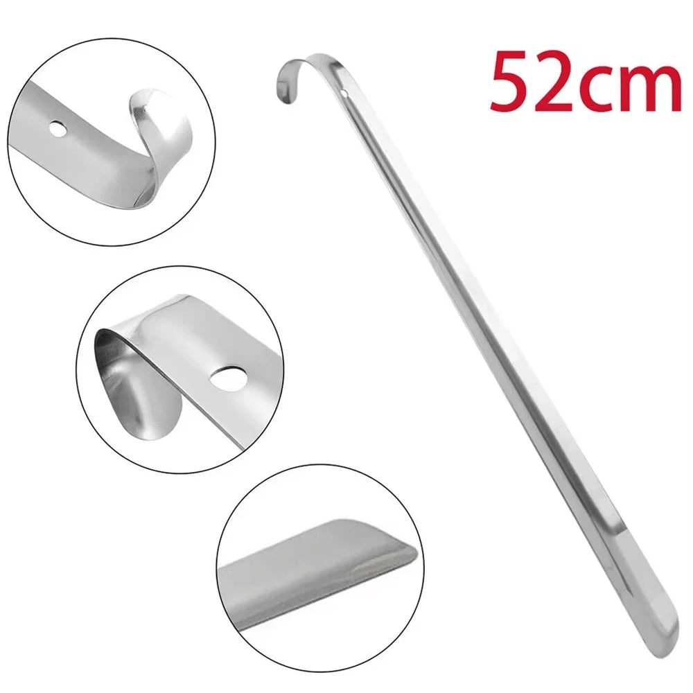 Stainless Steel Shoe Horns Long Handle Home Professional Shoehorn Metal Shoe Extractor Shoe Remover Lifter Pull Tools 52CM