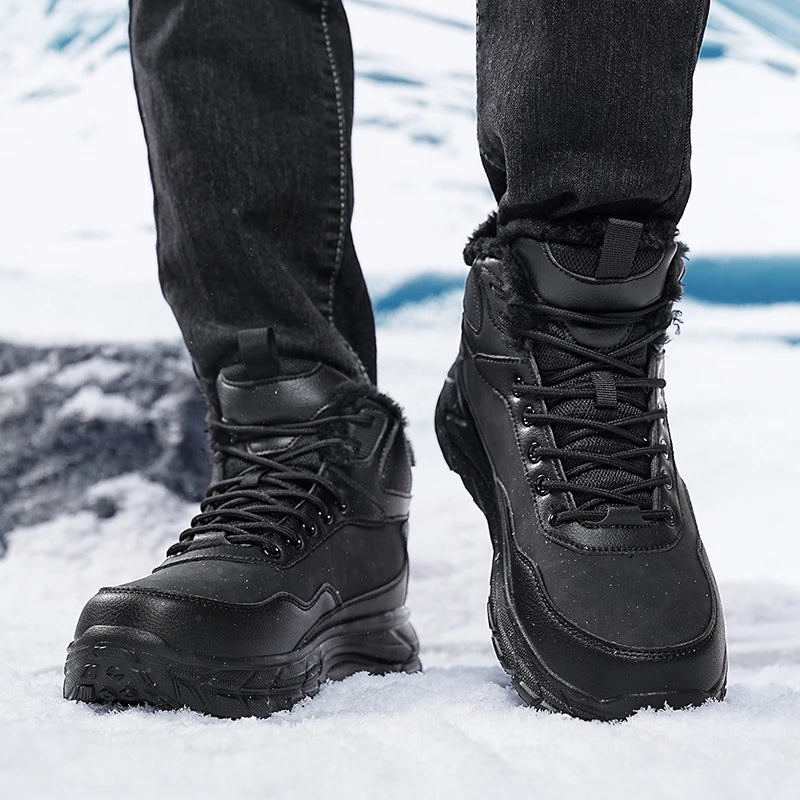 Winter Men Snow Boots  For Men Winter Warm Fur Plus Retro Boots Wear-Resistan Leisure Comfort Vintage Style Boots Men