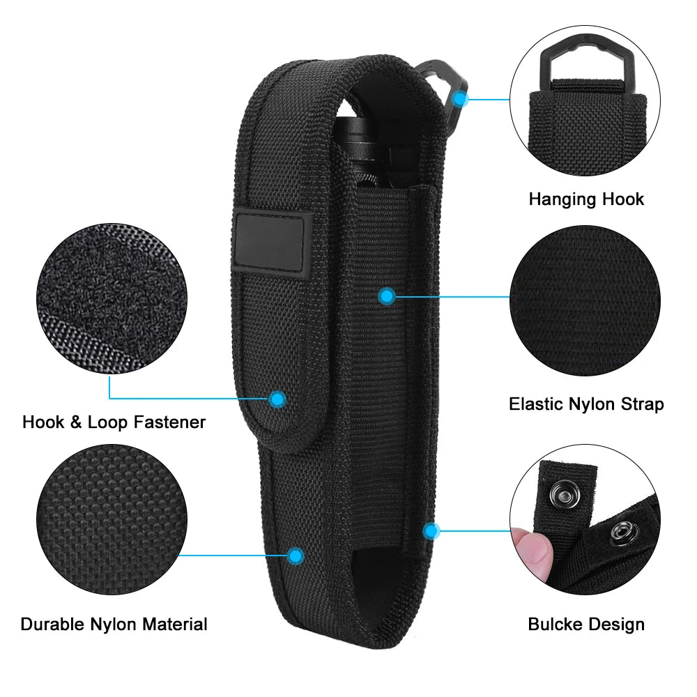 TZ20 Tactical Flashlight Molle Pouch Flashlight Holster Torch Pouch Cover Flashlight Case Belt Multitool Pouch Hunting Equipment