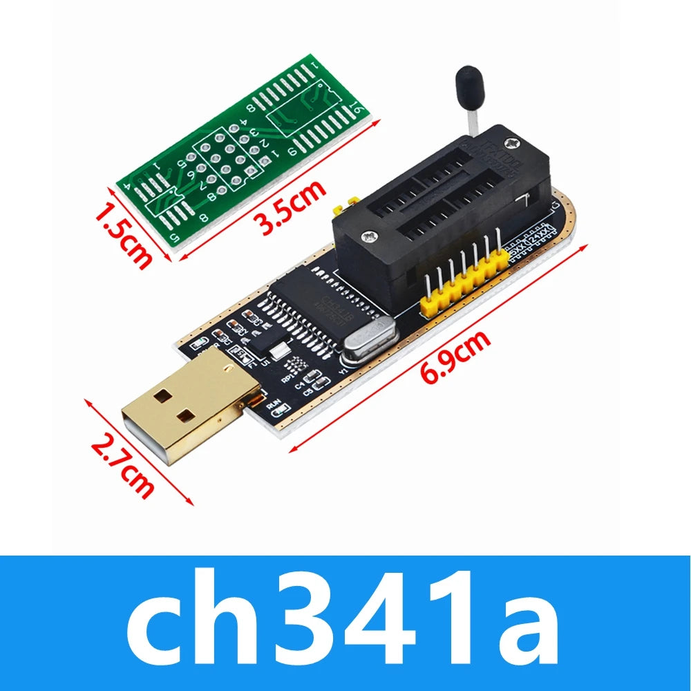 CH341A 24 25 Series EEPROM Flash BIOS USB Programmer Module + SOIC8 SOP8 Test Clip For EEPROM 93CXX / 25CXX / 24CXX