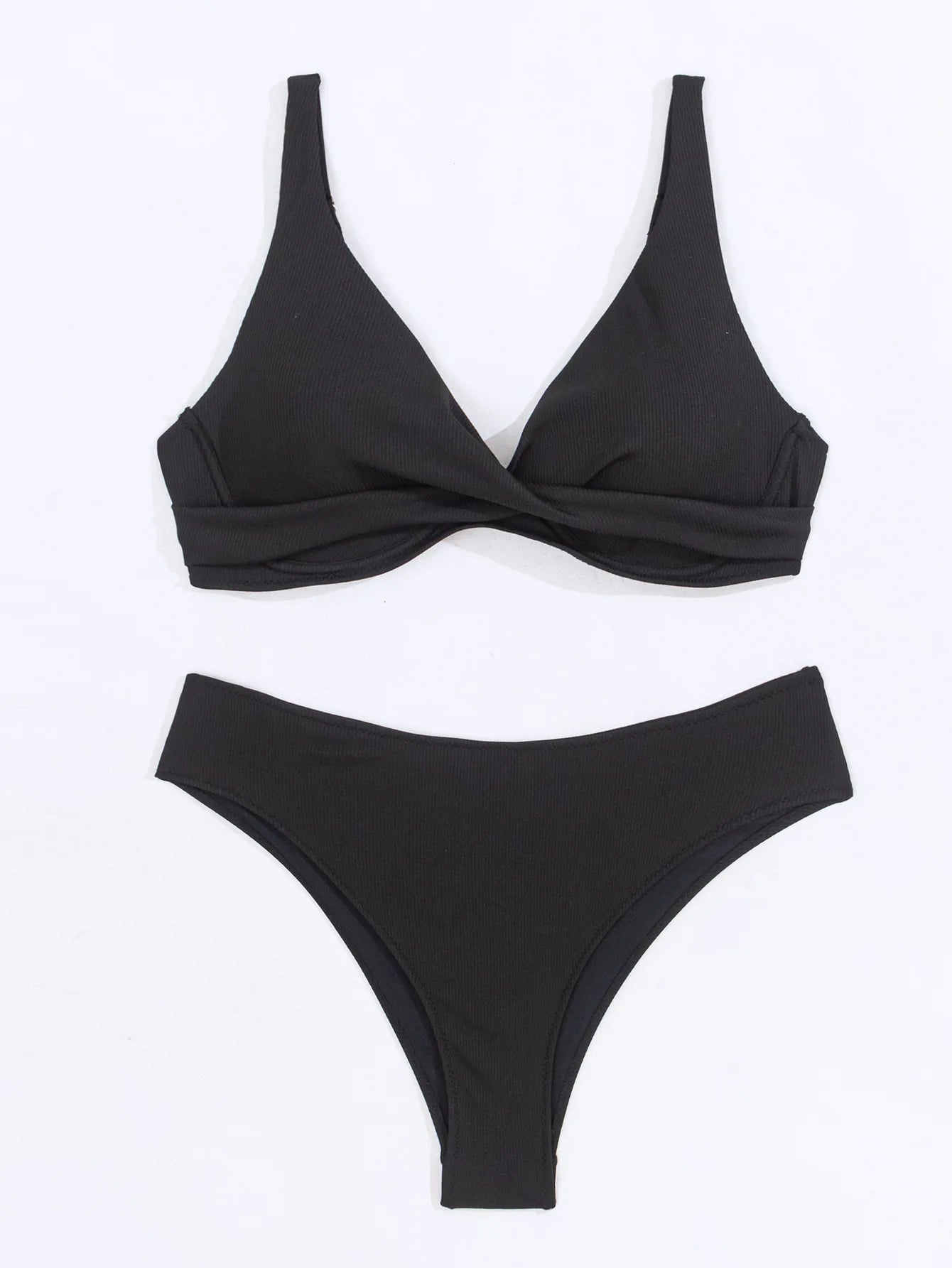 Sexy Bikini Set Women's Swimsuit 2025 Swimwear Woman Two-Piece Swimsuit Solid Bathing Suit Beach Swimming Suit Vacation Monokini