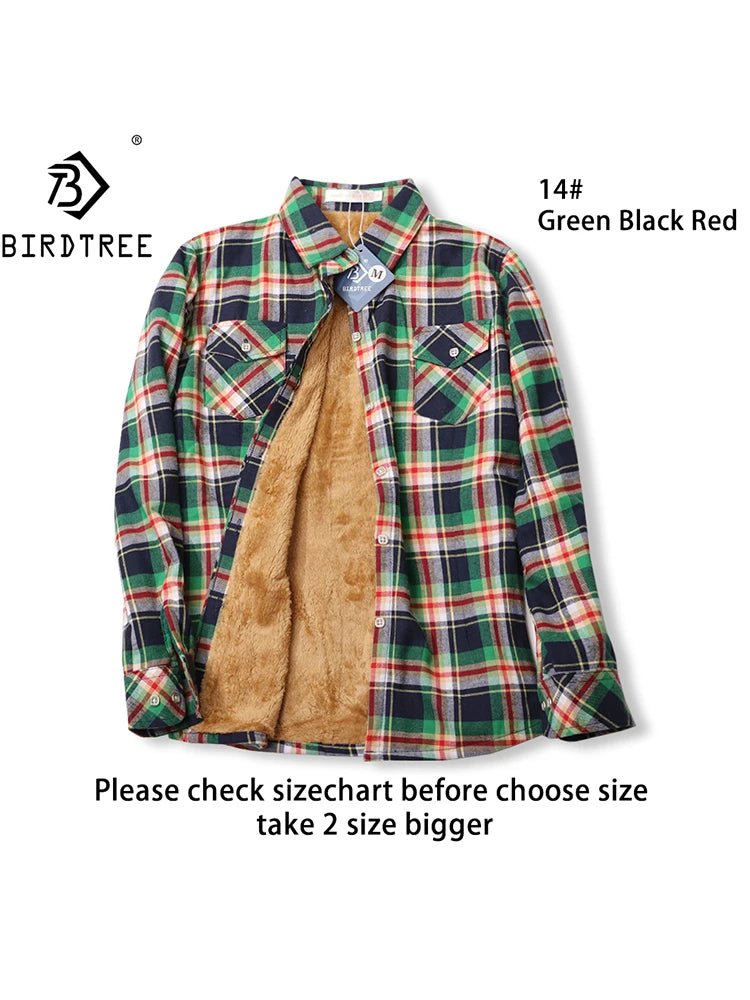 Velvet Thick Warm Women's Plaid Shirt Female Long Sleeve Tops M-5XL Winter Fleece Casual Check Blouse Autumn Clothes T77710A