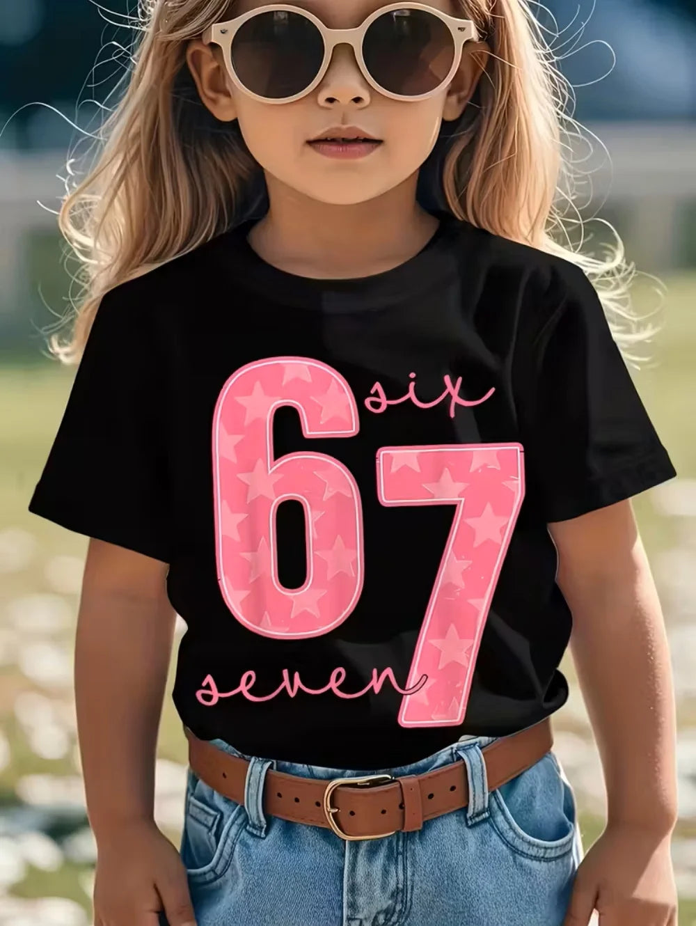 Fun Six Seven 6 7 Meme Design T-Shirt for Kids Chaotic Humor Y2k Game Saying Tee Novelty Gift Boy Top Fashion Children's Clothes
