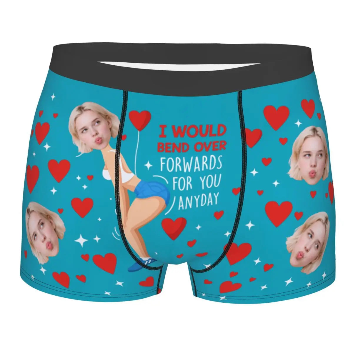Valentine's Day Men's Personalized Face Photo Custom Underwear Design Your Own Boxer Briefs Panties Underpants For Husband