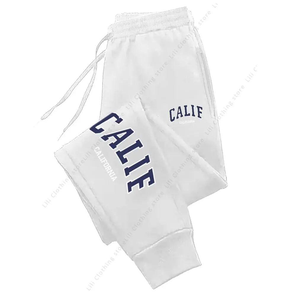 Women's Pants High Quality Trousers Autumn Winter CALIF Letter Print Casual Sports Sweatpants Outdoor Running Jogger Pants Woman