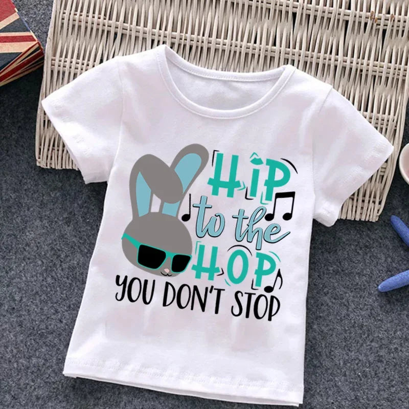Easter Fashion Children's Short Sleeve Boys Casual Shirt New Summer Dress Girls Half Sleeve Kids Clothes