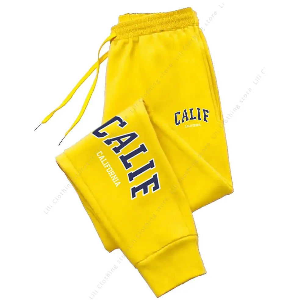 Women's Pants High Quality Trousers Autumn Winter CALIF Letter Print Casual Sports Sweatpants Outdoor Running Jogger Pants Woman