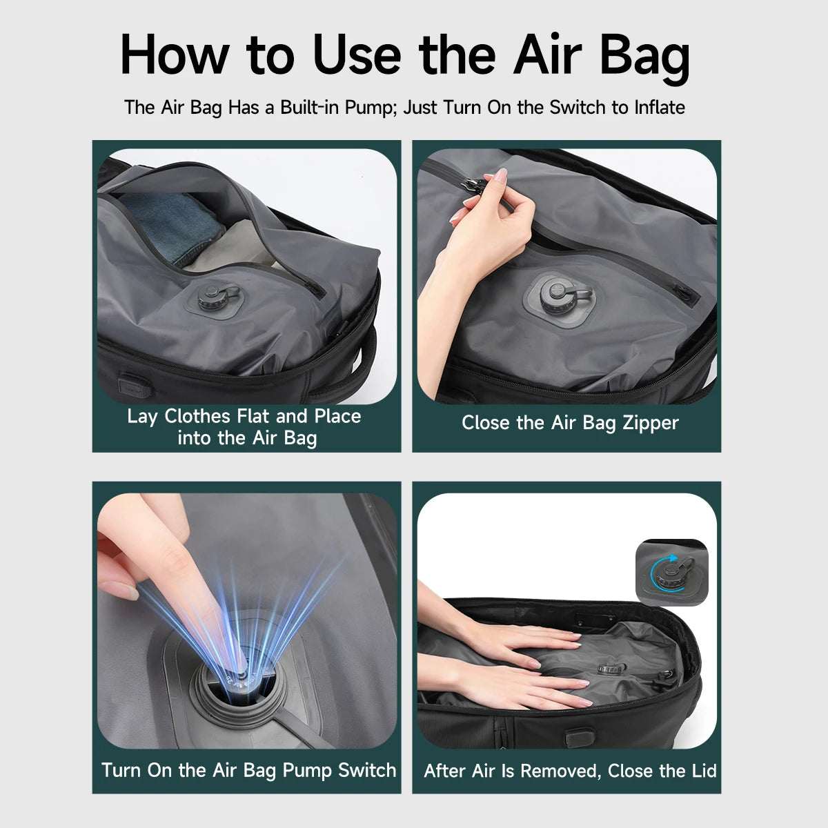 Tigernu Vacuum Backpacks Compression Travel Backpacks 15.6-17 Laptop Backpack Men TSA Anti Theft Backpacks Expandable Schoolbag