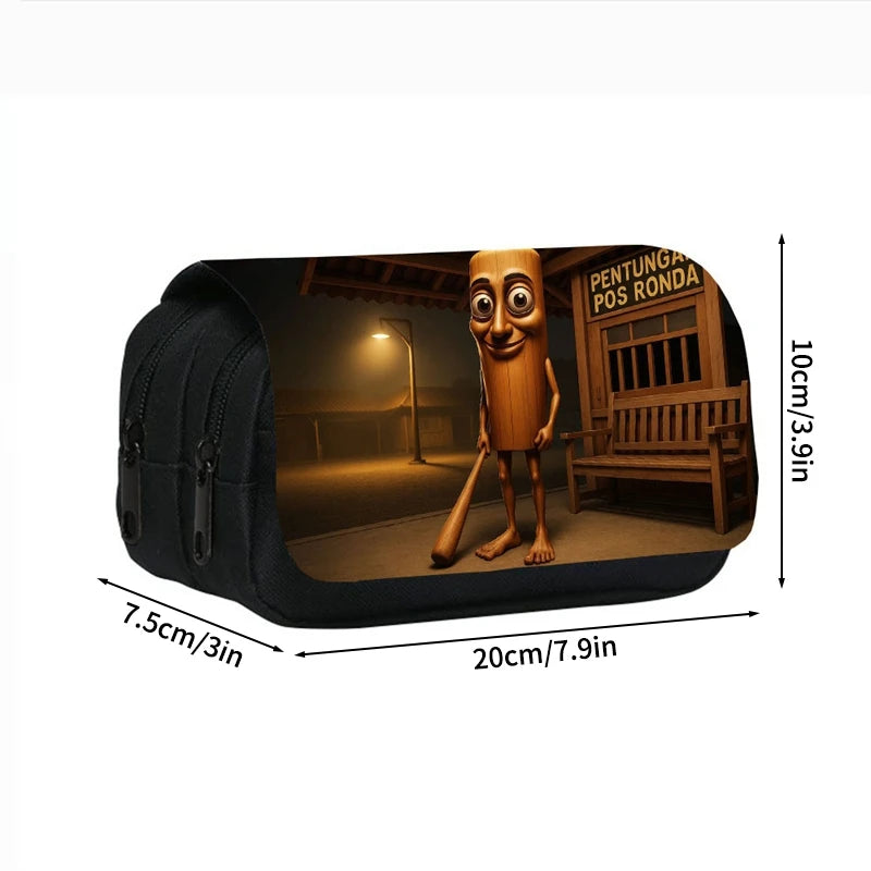 Italian Brainrot Large Capacity Pencil Case Tungtungtung Sahur Stationery Bag Back to School Pen Bag Zipper Boys Pencil Pouch