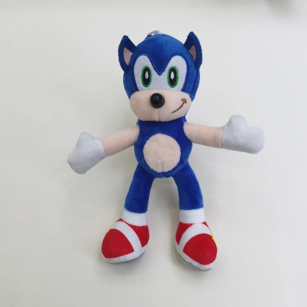 20cm Sonic Plush Doll keychain Toys Cartoon PP Cotton Black Blue Shadow Hedgehog Soft Stuffed pendant Home Decoration kids Gift