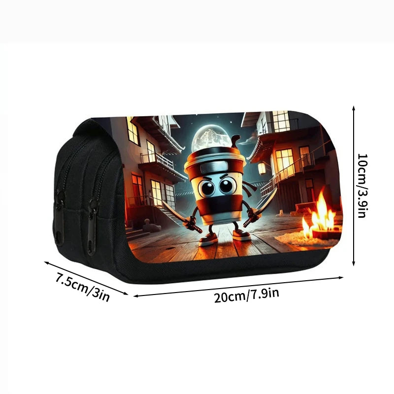 Italian Brainrot Large Capacity Pencil Case Tungtungtung Sahur Stationery Bag Back to School Pen Bag Zipper Boys Pencil Pouch