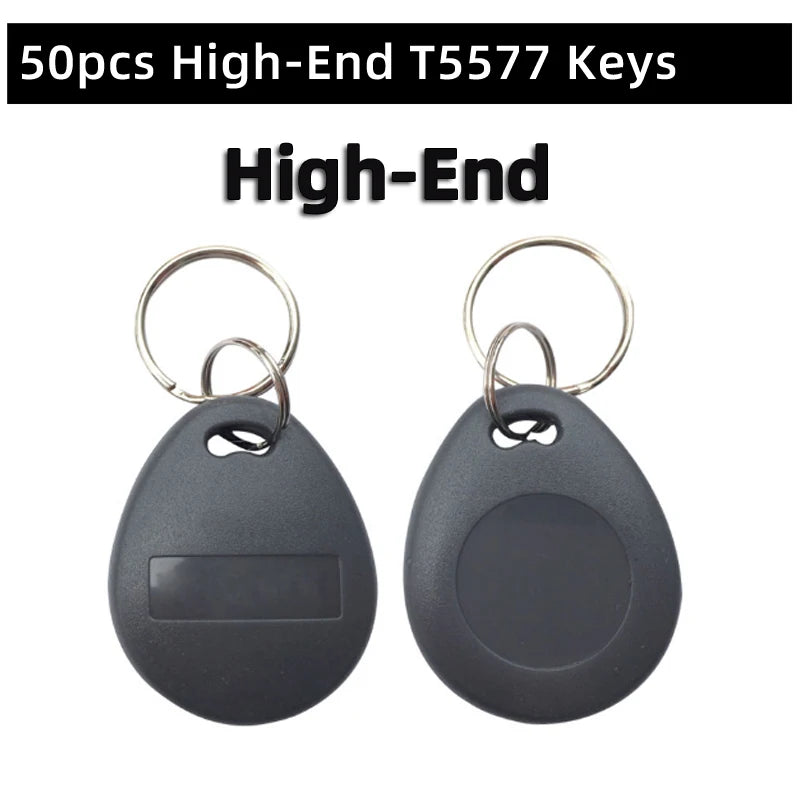 50pcs/lot EM4305 T5577 125khz Copy Rewritable Writable Rewrite keyfobs RFID Tag Key Ring Card Proximity Token Badge Duplicate
