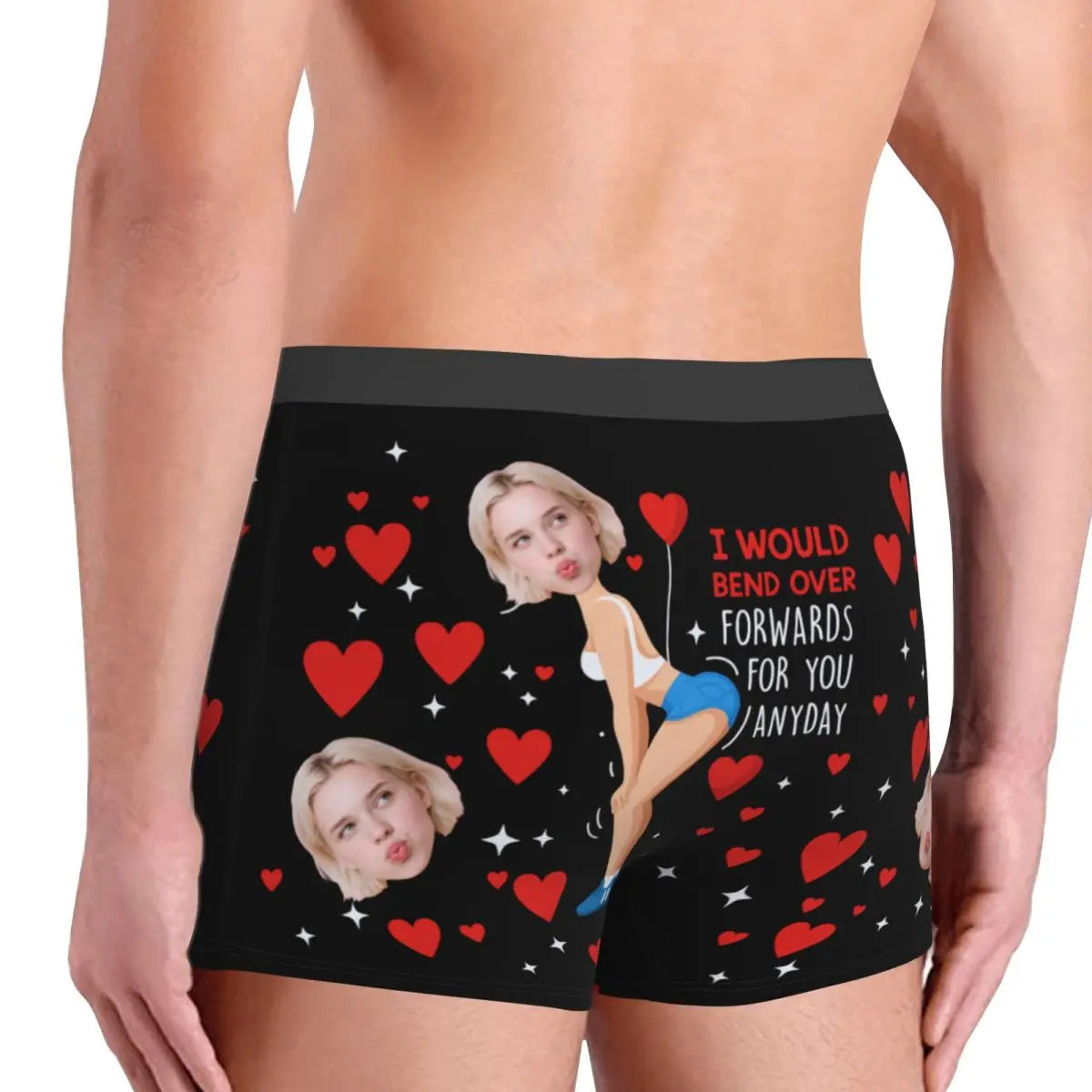 Valentine's Day Men's Personalized Face Photo Custom Underwear Design Your Own Boxer Briefs Panties Underpants For Husband