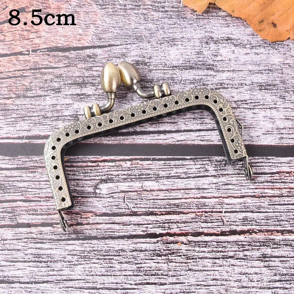 1PCS Bronze DIY Purse Handbag Handle Coins Bags Metal Kiss Clasp Lock Frame New Fashion Handle 8.5/10.5/12.5/15/16/18/20cm
