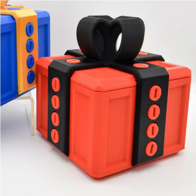 New Year 3D Printed Annoying Gift Box Christmas Unlocked Tease Gift Box Twist Storage and Assorted Colors Annoying Gift
